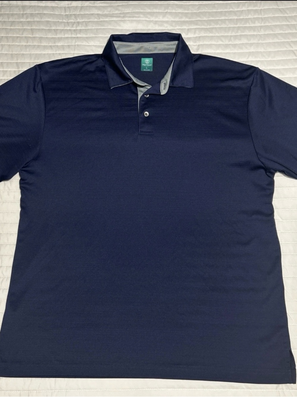 Pro Tour Golf Polo Gray Short Sleeve Collared Large Shirt